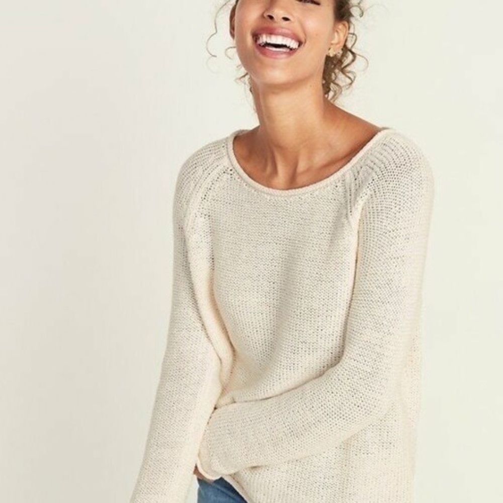 NWT: old navy Relaxed Boat-Neck Sweater for Women | Coastal Grandma | Size S